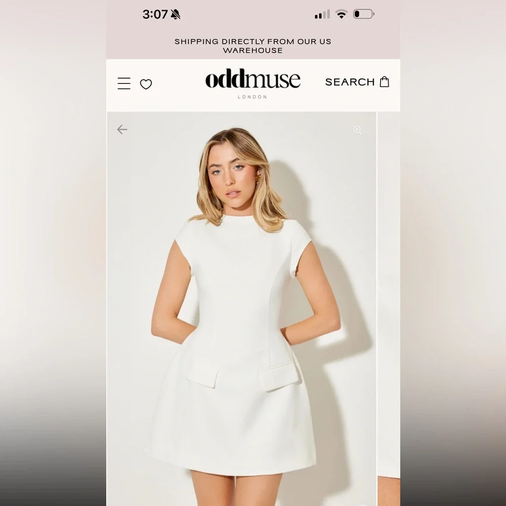 Odd-muse Cap Sleeve Mini Dress - Picture 3 of 4